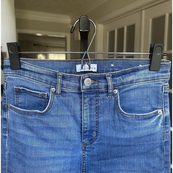 LOFT Women's Skinny Jeans Blue Mid Rise Stretch Denim Size 10 Regular Classic - Picture 2 of 7